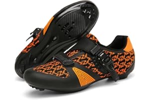 Hixingo Chaussures de Cyclisme pour Hommes et Femmes, Unisexe Chaussures de Vélo Route Respirantes Semelle Dure Chaussures VTT en Plein Air, Compatibles avec Look SPD