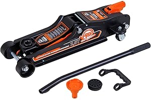 ‎SATOHA SATOHA TP Hydraulischer KFZ Rangier-Wagenheber, Hubhöhe 85 bis 360 mm, Unterstellbock für Reifenwechsel mit Gummiauflage, inkl. SUV Adapter bis 2,5 Tonnen mit Geländewagen