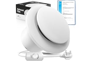 SBONNI 4 inch Silent Extractor Fan for Bathroom - Adjustable Speed,Upgraded Powerful and Energy-Efficient Ventilation Fan, Long-Lasting, IPX4 Waterproof, Wall or Ceiling Mount for Shower Toilet Attic