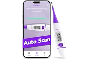 Ovulation Tracker Digital Basal Thermometer: Easy@Home BBT Thermometer for Fertility Prediction - Basal Body Thermometer for Accurate Temperature Monitoring with Premom App Purple DMT-3018