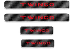 CWWHY 4 Pièces Voiture Fibre de Carbone Seuil Porte Plaques pour RENAULT TWINGO, Threshold Bar protection Autocollant Anti-Rayures Anti-Dirty Plinthes Pédale