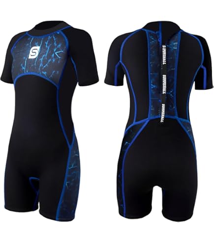 Kids Wetsuit For Boys Girls 2.5MM One Piece Full Body Neoprene Long Sleeve Swimsuit, UV