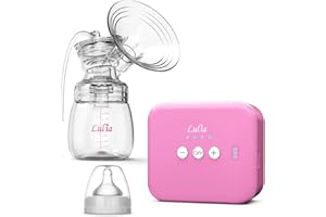 LULIA Extractor de leche eléctrico Portátil Fuerte succión Extractor de leche sin dolor Recargable ultra silencioso para viajes y casa Protección contra el reflujo Sin BPA (Rosa)