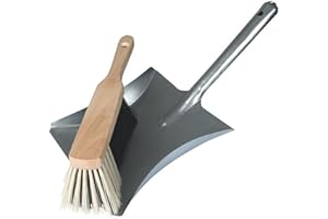 Toolland Kehrgarnitur, Schaufel aus Metall, Handfeger, weiche Borsten, Aufhängeöse