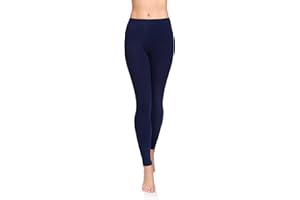SOFTSAIL Leggings 95% Coton Leggings pour Femmes Taille Haute Longueur Totale Contrôle du Ventre Legging Pantalons Extensibles Temps Libre Relaxation Marche