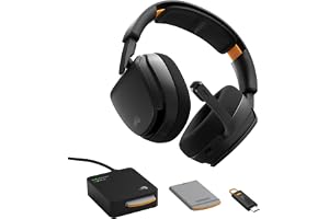 GLORIOUS GHS Wireless InfinitePlay - Gamingheadset - PC, PS5, PS4 - Svart | Utbytbara 85-Tim Batterier, Förblir PÅ vid Byte, 2.4GHz & Bluetooth, Anpassade Element, Avtagbar Mikrofon med Brusreducering