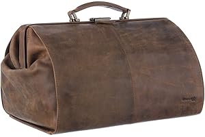 LEDERSHOP24 Greenland Nature Arztkoffer Doktorkoffer Arzttasche Doktortasche Hebammentasche Doc Case Koffer Natur/beige oder braun aus feinstem Leder - Geschenkset