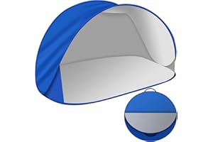 TRIZAND Tente de plage Pop Up 150 x 100 x 80 cm - Protection UV 30 - Petite taille - Légère - Pour bébé, enfant, adulte - Bleu - 23477