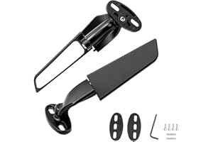 LETGOING Rétroviseur de moto pour Ninja ZX6R ZX10R 250 YZF R1 R3 R125 R15 R6 R25 de rechange en aluminium rotatif à 360° réglable (petite taille)