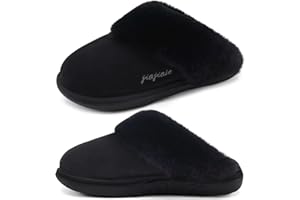 jiajiale Femmes Pantoufles Confortable Hiver Chaussons Rembourré Home Chaussures Semelle en Caoutchouc dur Intérieur Extérieur
