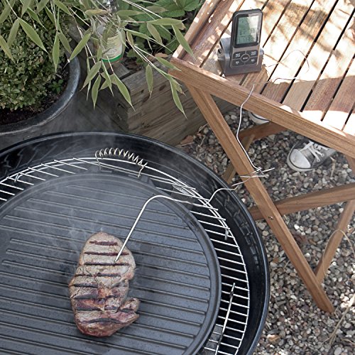 Rustler Digitales Braten- & Grill-Thermometer mit großem LCD-Display und tragbarem Funkempfänger mit Magnetrückwand, für Grill/BBQ, Ofen oder Kochmulde - 7