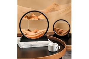 YAIHE Moving Sand Art Picture Round Frame Sandscapes in Motion flowing art Blue Ocean Deep Sea Sand Art creation Relaxing Toy Desktop concentration