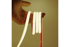 XUNATA Tira de LED COB 220V con Cinta Adhesiva, Alto Brillo 240 LED/m, IP65 Impermeable, Corte de 10cm, Luz de Cuerda Flexible con Alimentación (Blanco Natural, 3 Metri)