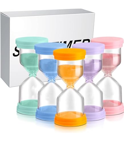 Sanduhren Set 5-teilig Holz - 3/5/10/15/30 Minuten Zeitmesser Für Kinder