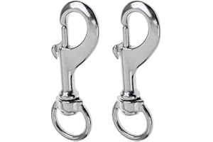 SANMUM 2pcs 360°Swivel Trigger Snap Hooks Single Ended Clip Hook Bolt Snap Diving Buckle for Scuba Diving Pet Chains Tents