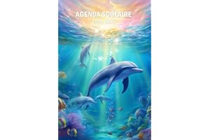 Agenda scolaire 2024-2025 Dauphin: Organisateur et Planificateur Journalier avec Heure | 1 Jour Par Page | Étudiants - Collège - Lycée - Primaire