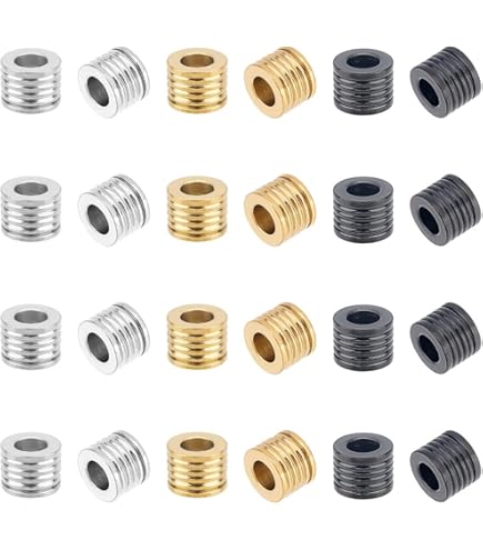 UNICRAFTALE Edelstahl-Perlen Set | 24 Stück, 3 Farben, 4 Mm Loch, Für Schmuck