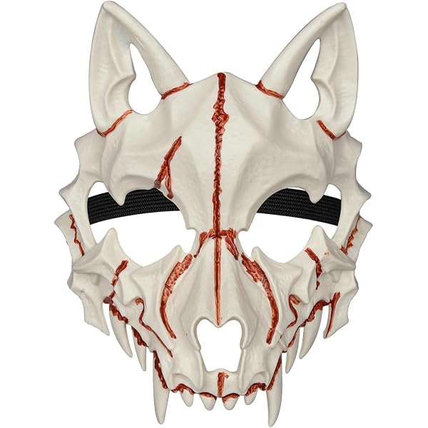 Masque Animal Renard/loup En Fausse Fourrure - Pour Halloween, Noël, Cosplay - Élastique Réglable - Noir
