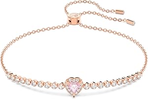 Swarovski Pulsera One, Corazón, Rosa, Baño tono oro rosa