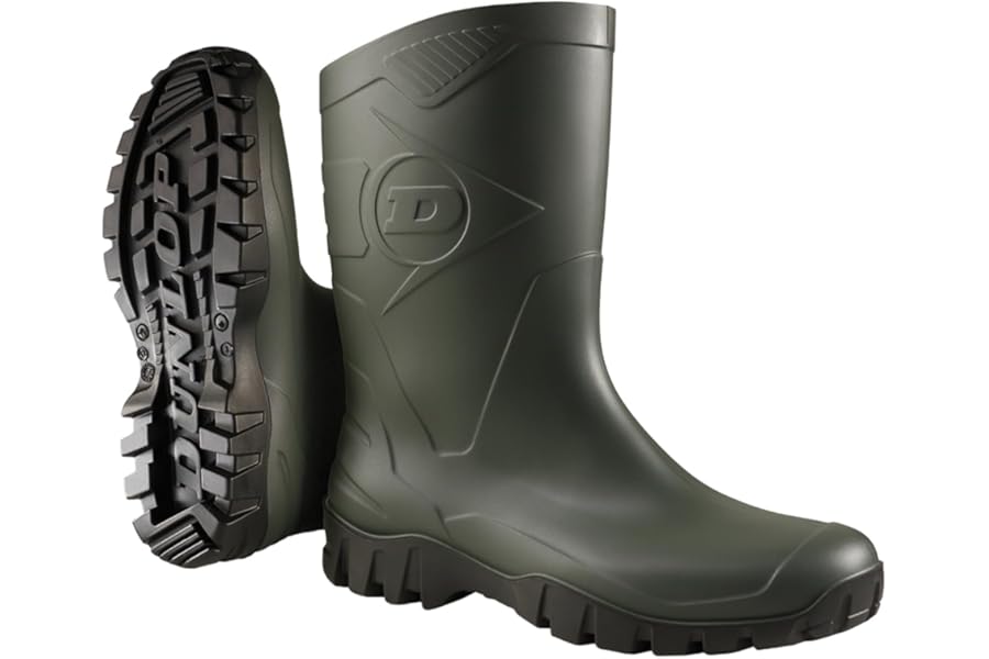 DUNLOP Short Leg Half-Height Wellies Easier On & Off Good For Wider Calf Fitting