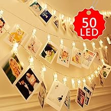 Foto Clips luces,5 metro 50 fotos de clip LED luces de cadena ,Blanco Cálido Luces para decoracion San Valentín muy romantico ambiente o otro Día Especial