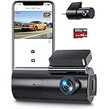 GKU Dash Cam Auto 4K/2.5K,Doppia WiFi Telecamera per Auto con Scheda SD 64G,Dashcam Auto 170° Grandangolo,Super Visione Nottu