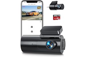 Dashcam Voiture Avant Arrière,4K/2.5K Full HD Caméra Voiture avec Carte SD 64G,WiFi Caméra Embarquée Voiture,Grand Angle 170°,Vision Nocturne,Enregistrement en Boucle,Mode Stationnement 24H,G-Capteur