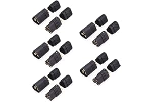 RUNCCI-YUN 5 Pares MT60 3 Polos 3.5 mm Conector de batería Macho Hembra RC ESC a Enchufe de Motor para batería RC(Negro)