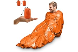 zimohe Sac de Couchage de Survie, Sac de Couchage d'urgence pour Le Camping en Plein Air et la Imperméable Survie Bivy Sac Survie Materiel Imperméable Randonnée Couvertures Kit