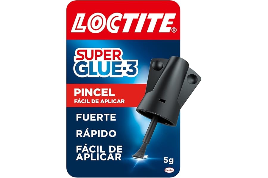 Loctite Super Glue-3 Pincel, pegamento transparente con pincel aplicador, adhesivo universal de triple resistencia, con fuerz
