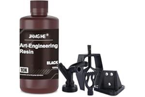 JAMG HE Resina 3D Printer Resin, 10K Art Engineering Toughness Non-Brittle New ABS-Like Resin for UV-Curing Photopolimer Rapid High Precision Low Odor LCD DLP SLA 405nm Resin (Nero)