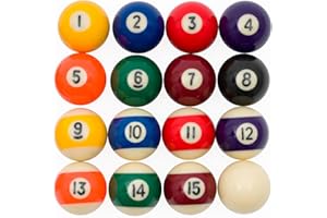 ‎SPORTIME Sportime Automaten Hoffmann Billardkugeln Set Pool | Satz mit 16 polierten u. geschliffenen Poolbillard Kugeln mit eingefrästen Zahlen | In Vier Größen: ø 38 mm, ø 48 mm, ø 54 mm, ø 57,2 mm