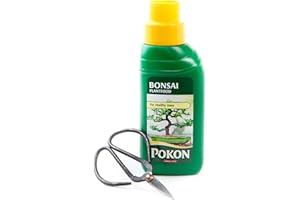 TRANQUIL PLANTS Bonsai Liquid Fertilizer For Indoor Plants | Liquid Plant Food | Plant Nutrients | Bonsai Tree Feed for Plant Growth - Bonsai Tree Indoor Garden Kit - 250ml Food Tree Fertilizer And Pruning Scissors