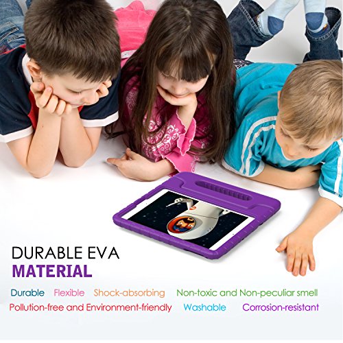 MoKo Hülle für Neu iPad 9.7 Zoll 2017 – Superleicht EVA Stoßfest Kinderfreundlich Kinder Schutzhülle mit umwandelbarer Handgriff Handle und Standfunktion für Apple New iPad 2017 9.7 Zoll / iPad Air / iPad Air 2 Tablet, Violett - 6
