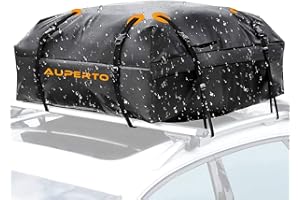 AUPERTO Waterproof Car Top Carrier- Roof Cargo Bag Box Easy to Install Soft Rooftop Luggage Carriers with Wide Straps, Best for Traveling, Cars, Vans, SUVs