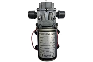 CYBERNOVA DC 12V 7L / min 174 PSI High Pressure Reflux Diaphragm Pump Self-Priming Water Pump for Camping/Boat/Garden/Gehicle/Caravan Cleaning/Watering/Spraying/misting Systems