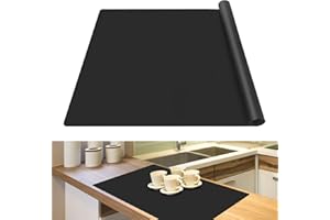 SOSMAR Large Silicone Mats for Worktops 60x40cm, Kitchen Worktop Protector, Silicone Sheet for Resin, Heat Resistant, Non-Slip, Waterproof, Craft Painting Mat, Black