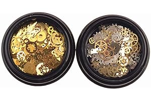 Ocobudbxw 2 boîte Mini Mixte Steampunk Engrenages Engrenages Horloge Charme UV Cadre résine Bijoux remplissages