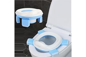 Funbliss Toilettensitz Kinder,Töpfchen Training Sitze,Reisetöpfchen 3-IN-1 Unterwegs Potty Training Seat,Ist Aus Hochwertigem PP-Material, BPA-Frei