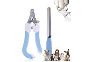 VOLLGUFEN 1 pezzo Forbici gatto unghie, Taglia unghie per cani, Tagliaunghie per cani, Forbici unghie gatto, Con 1 lima per unghie per animali domestici, Per tagliare le unghie degli animali domestici(Blu)