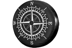 Foruidea Compass Sun Dial Black Spare Tire Cover Waterproof Dust-Proof Wheel Tire Cover Fit for Jeep,Trailer, RV, SUV and Many Vehicle 17 Inch