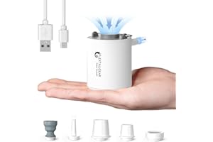 FLEXTAILGEAR Tiny Pump, Portable Electric Air Pump, Vacuum Pump,Powerful In/Deflate,5 Multiple nozzles,Pool Floats Air Bed, Air Mattress, Swimming Ring, Vacuum Storage Bags