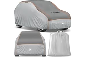 tectake® Bâche de Protection pour Voiture Extérieur Bâche imperméable, Respirant, Housse de Voiture Anti-grêle, Bandes réfléchissantes, Anti-UV Anti-poussière Anti-moisissure pour SUV - 520x185x145cm