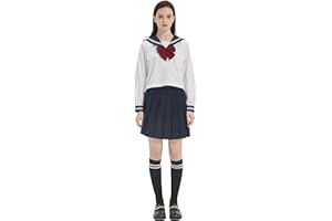 DRGE JK Uniform Japaneses Kansai-style Sailor Uniform School Uniform Set Long Sleeve Pleated Skirt Set