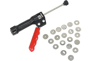 HSENTIMENH Pistola para Decorar Pasteles de Galletas Prensa de Fondant Extrusora de Arcilla Pistola de Barro de Arcilla Extrusora de Arcilla de Acero Inoxidable Herramientas para Decoración de Repostería