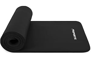 ‎MSPORTS MSPORTS Gymnastikmatte Studio 183 x 61 x 1,0 oder 1,5 cm | inkl. Übungsposter und Tragegurte | Hautfreundliche - Phthalatfreie Fitnessmatte - sehr weich | Yogamatte