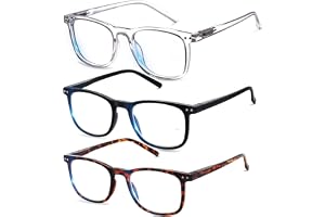 Vesbiela Amzuia 3 Pairs Blue Light Blocking Glasses,Computer Reading/Gaming/TV/Phones Glasses for Women Men,Anti Eyestrain & UV Glare