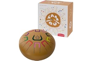 JUEGACONMIGO TAMBÚ Tamburo Lingua in Acciaio 8 Pollici 11 Note. Handpan. Strumento a percussione Metallo (Oro)