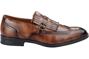 TRUCLOTHING Mens Oxford Monk Shoes Smart Formal Classic Slip On Dress