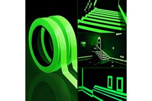 AIPAIDE Fluoreszierendes Klebeband 2 Stück Leuchtendes Klebeband 10m x 10mm Warnband Selbstklebend Nachleuchtend Markierungsband Luminous Tape Wasserdicht